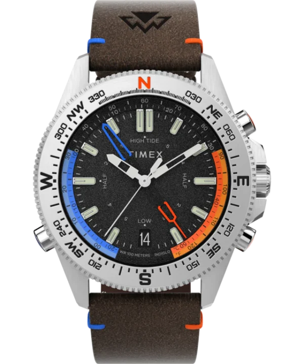 Expedition Tide-Temp-Compass 43mm Eco-Friendly Leather Strap Watch